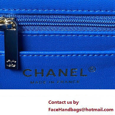 Chanel Quilted Shiny Calfskin  &  Gold-Tone Metal box Bag AS4471 Blue 2023